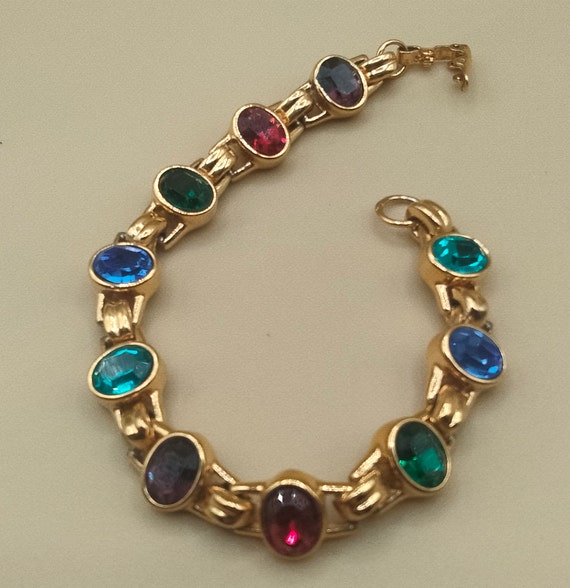 Swarovski oval multi colored crystal bracelet