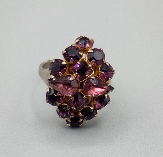 Vintage amethyst adjustable ring - image 6