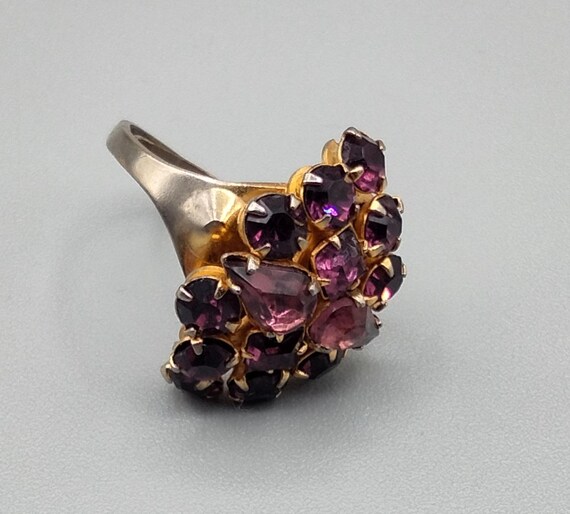 Vintage amethyst adjustable ring - image 13