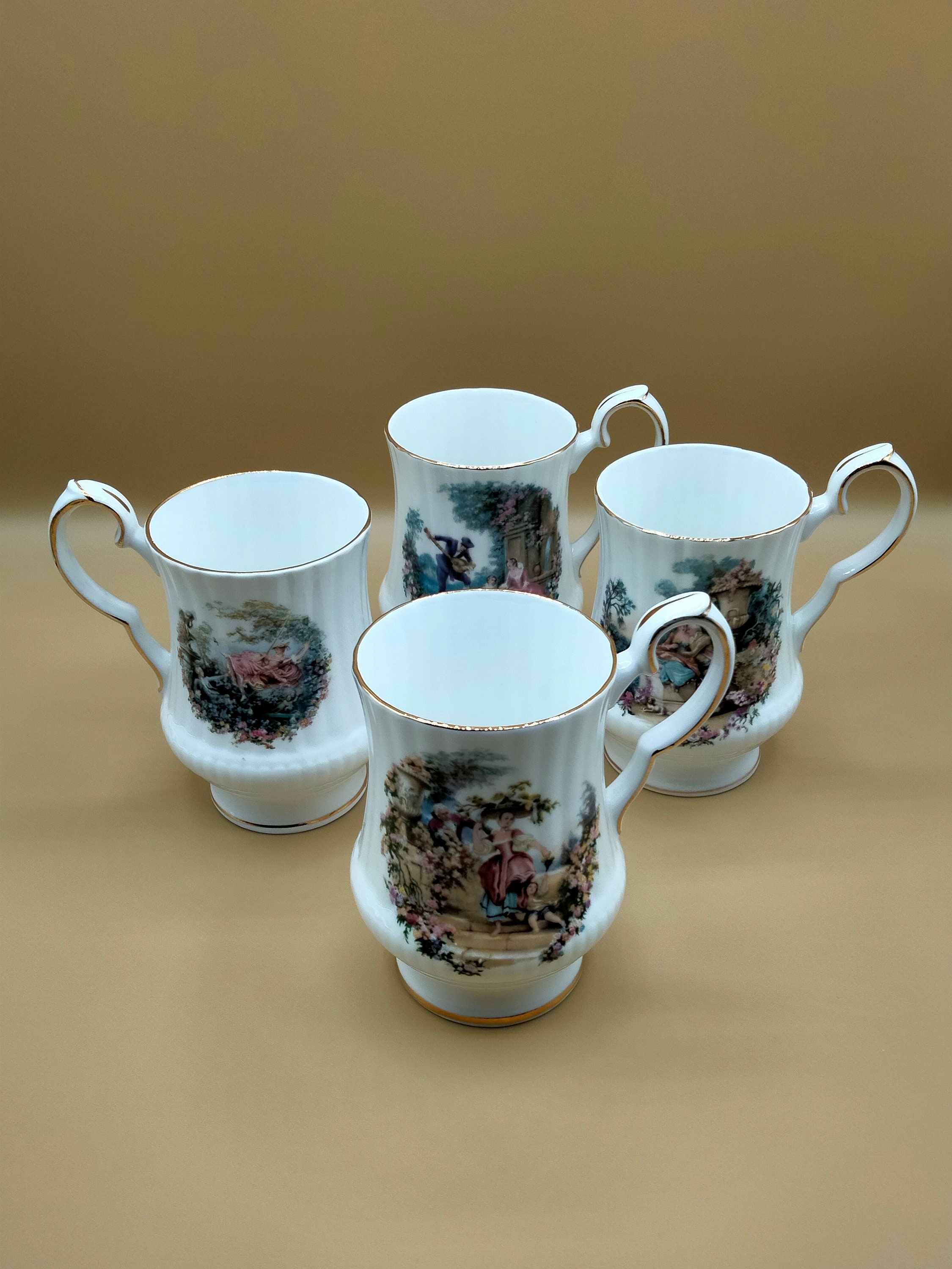Vintage Royal Windsor Bone China Tea Cup Set Courting Couple Etsy