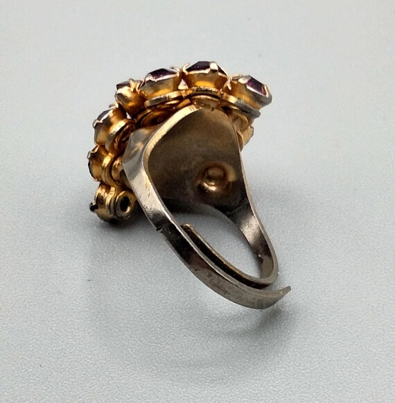 Vintage amethyst adjustable ring - image 16