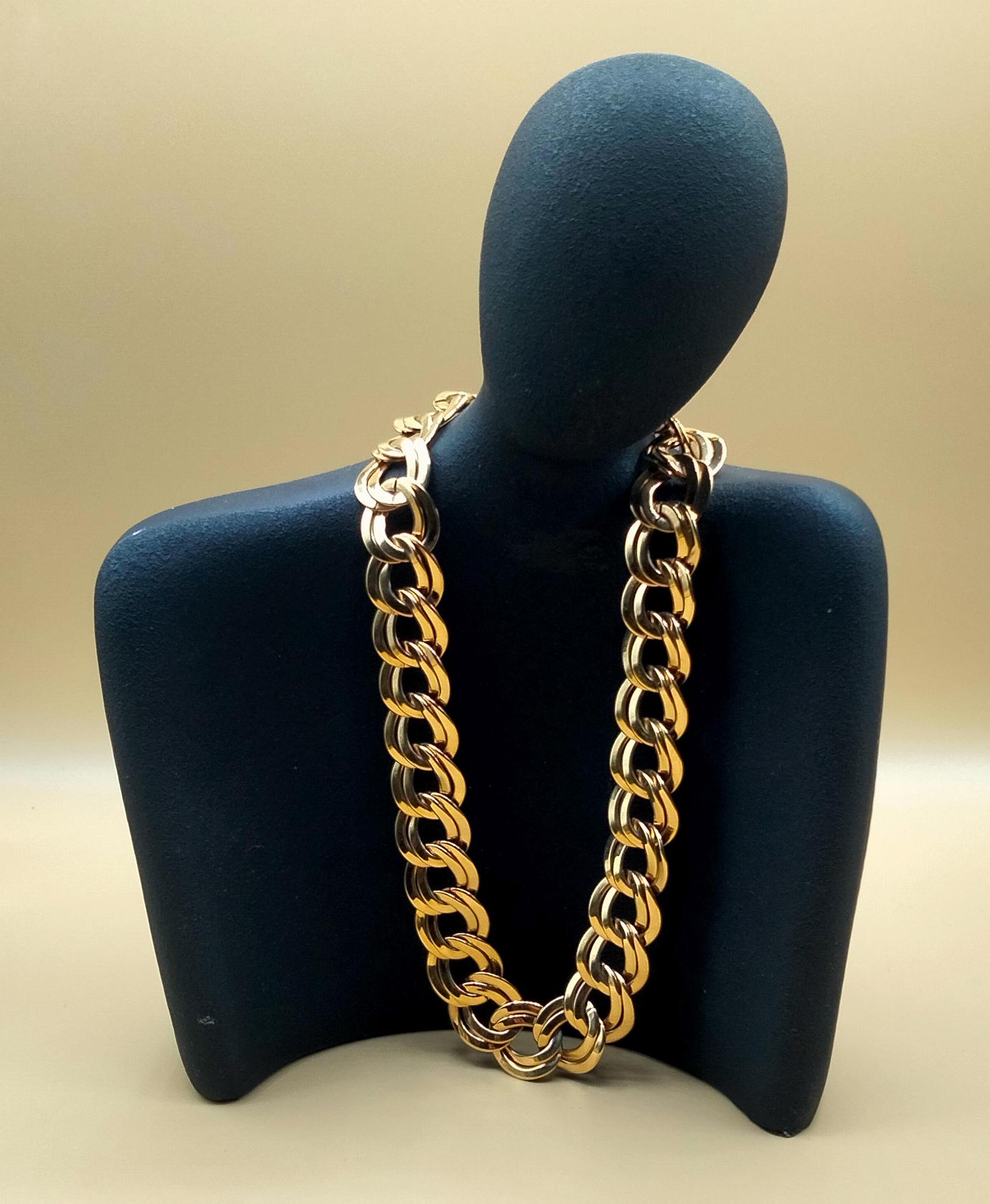 Vintage Trifari Large Gold Link Chain Necklace - Etsy