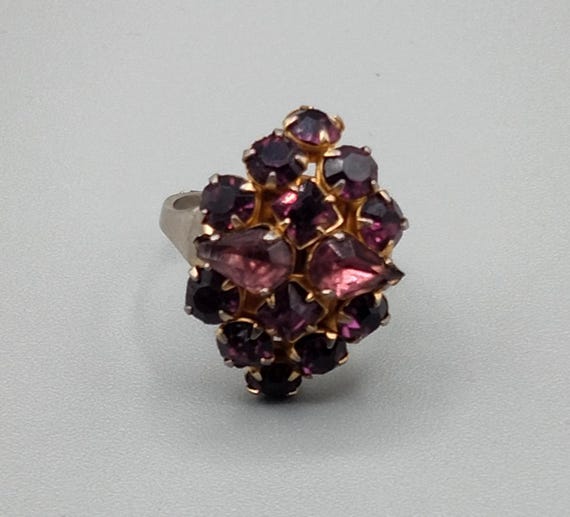 Vintage amethyst adjustable ring - image 7