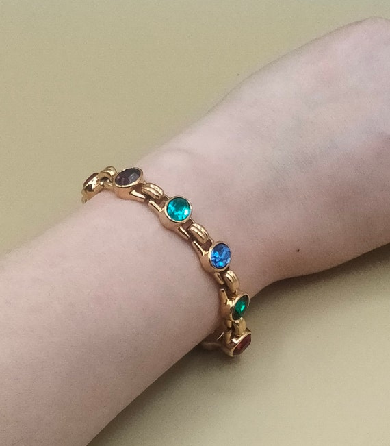 Swarovski oval multi colored crystal bracelet - image 7