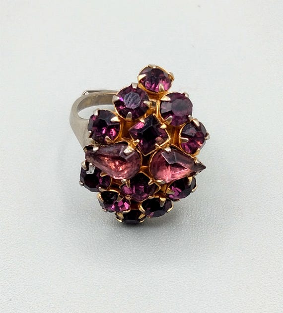 Vintage amethyst adjustable ring - image 1