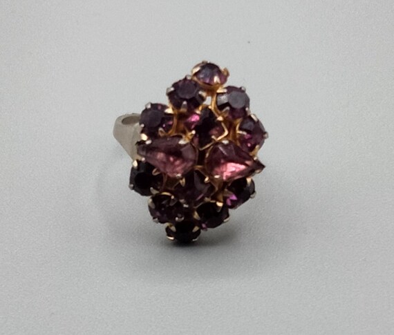 Vintage amethyst adjustable ring - image 4