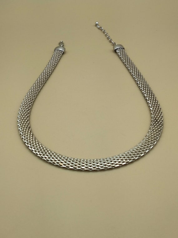 Sterling silver mesh chain necklace Gc