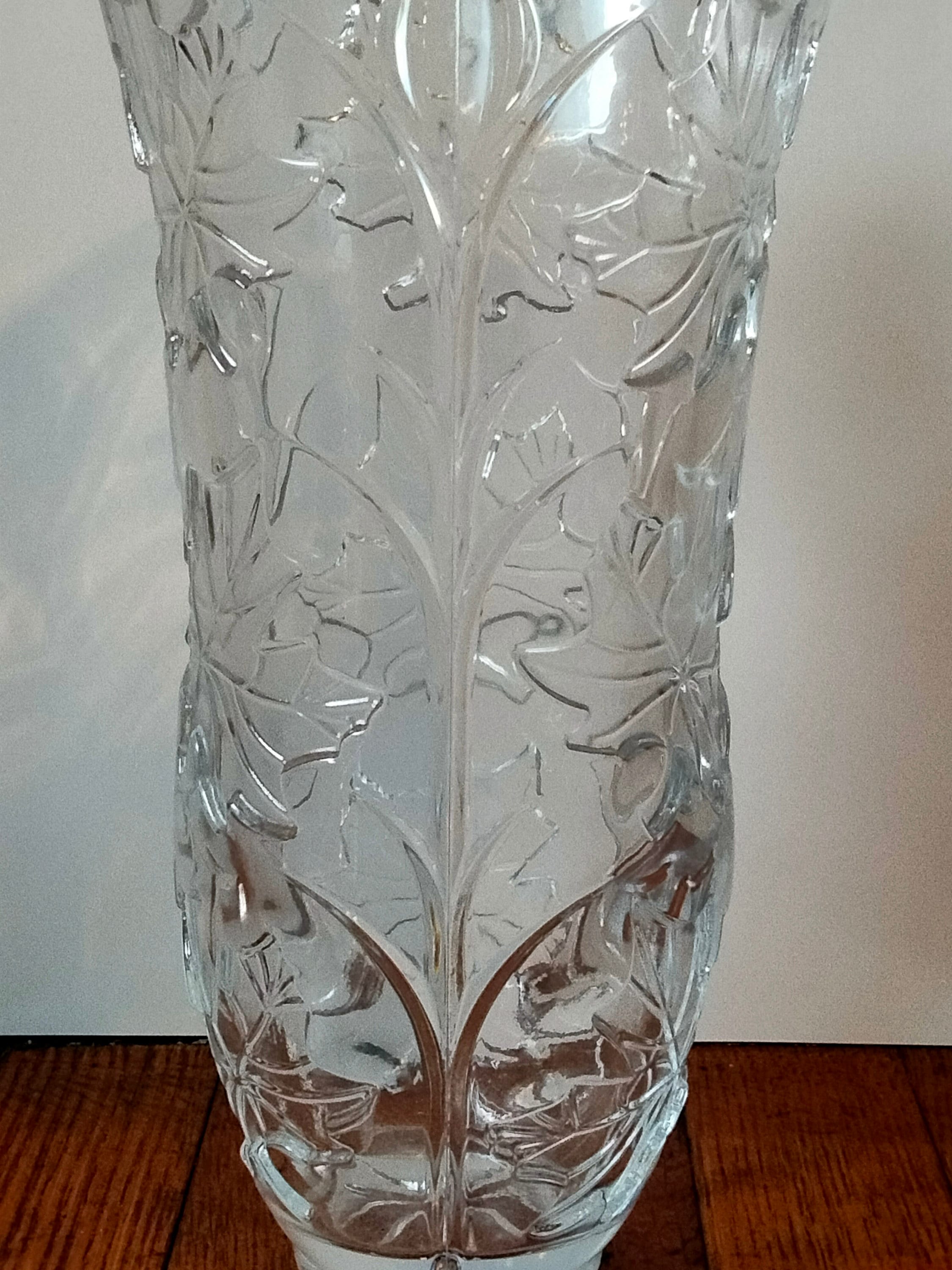 Deplomb 24 Lead Crystal Autumn Leaves Vase Etsy