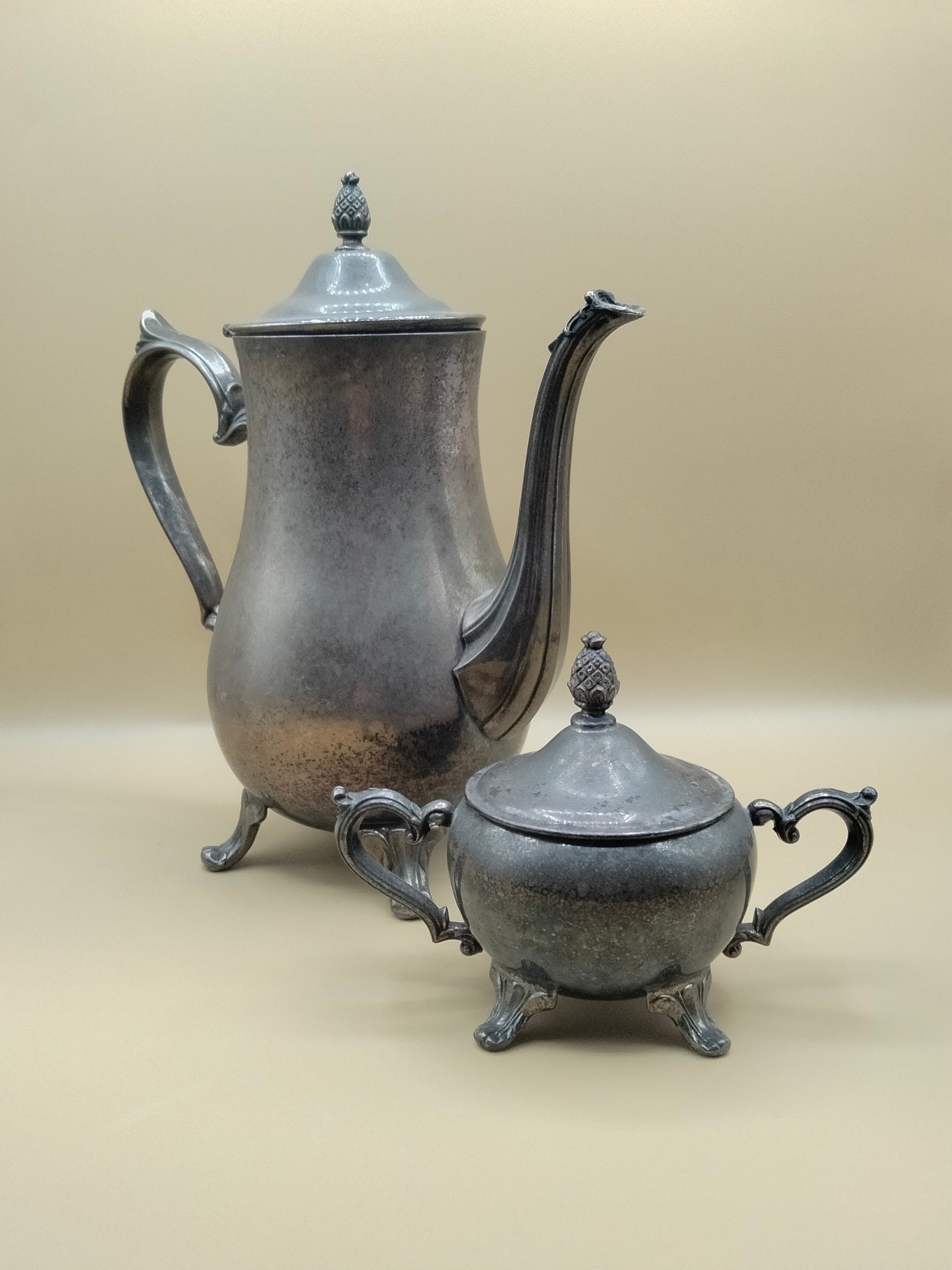 Vintage L.S. Co. Silver Plated Teapot With Sugar Bowl Set