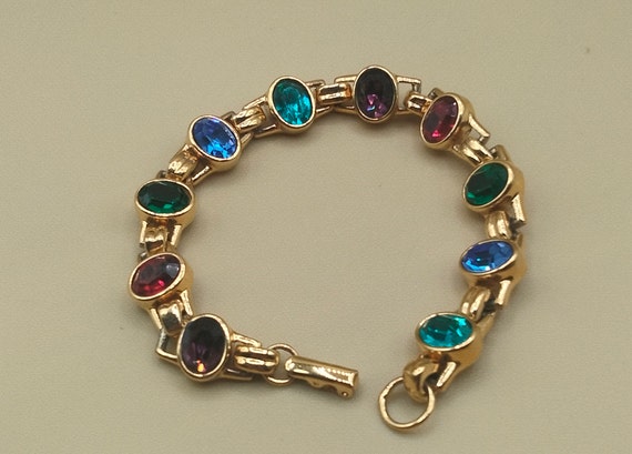 Swarovski oval multi colored crystal bracelet - image 2