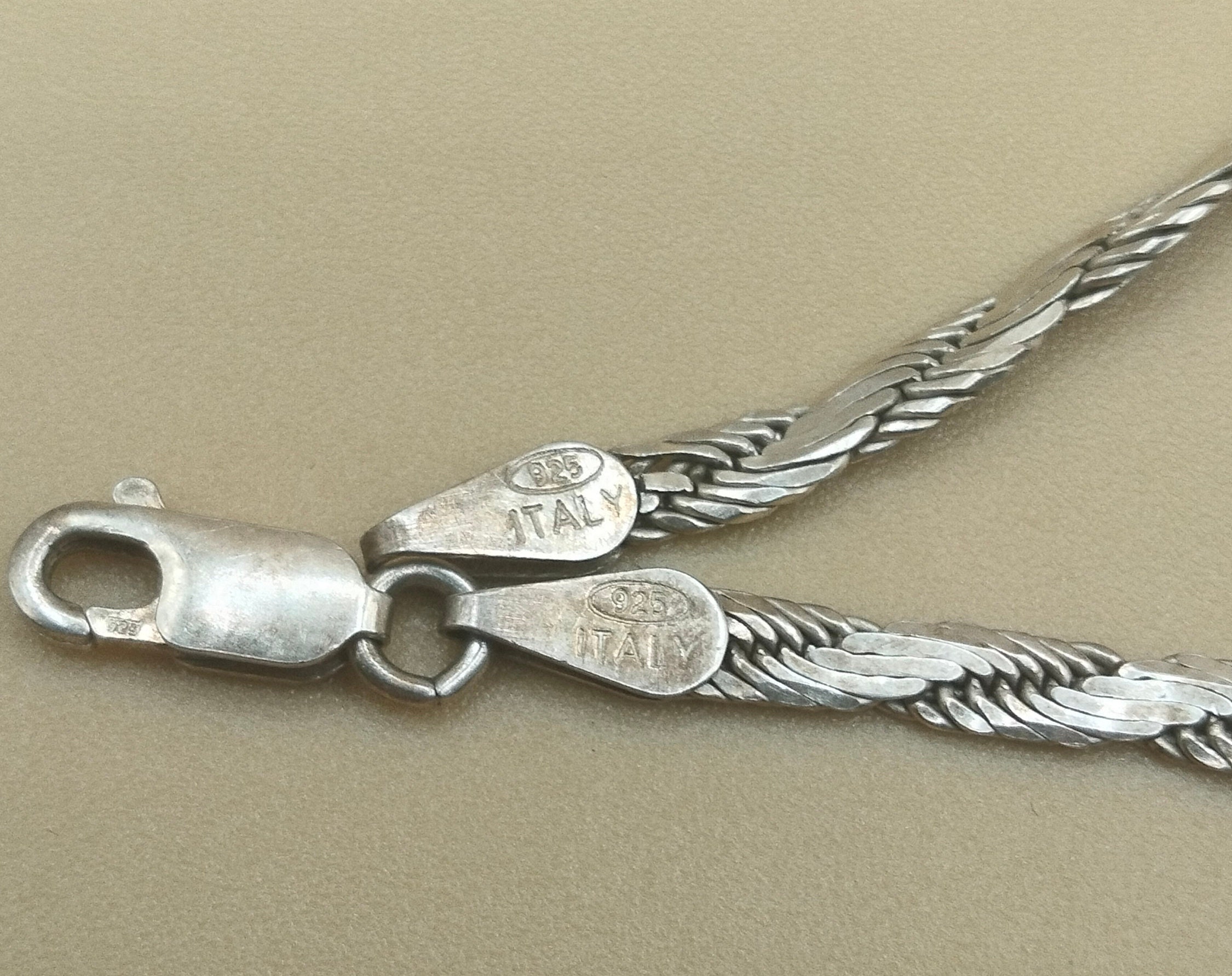 925 Sterling Silver Italy Chain Bracelet Braid - Etsy