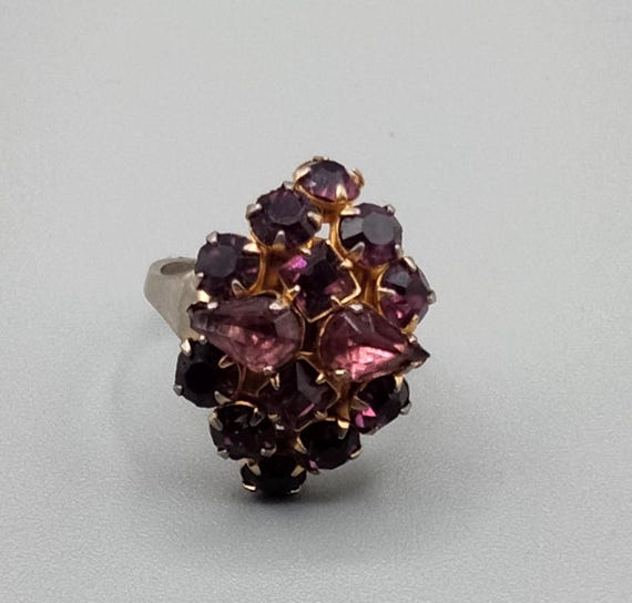 Vintage amethyst adjustable ring - image 9