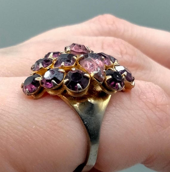 Vintage amethyst adjustable ring - image 15