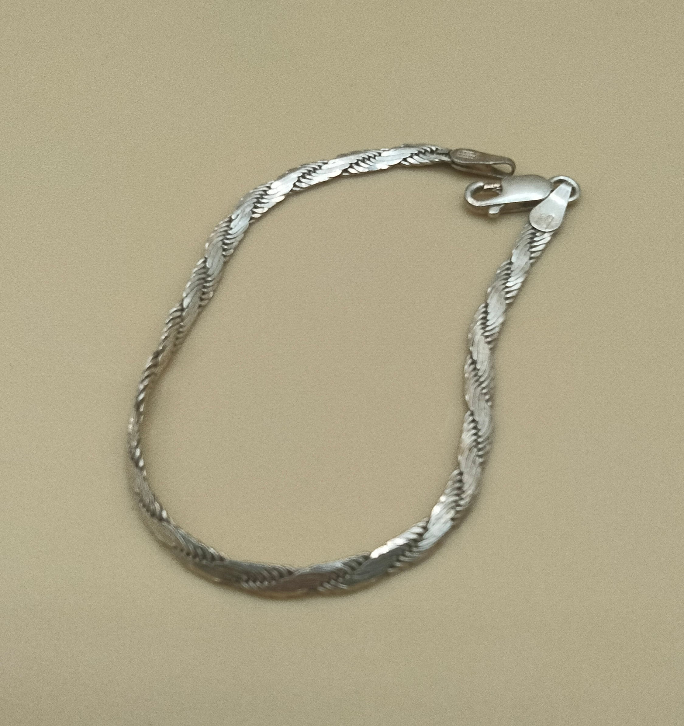 925 Sterling Silver Italy Chain Bracelet Braid - Etsy