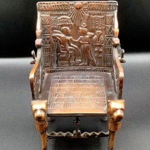 Vintage 1960&#39;s Egyptian King Tut Brass Chair
