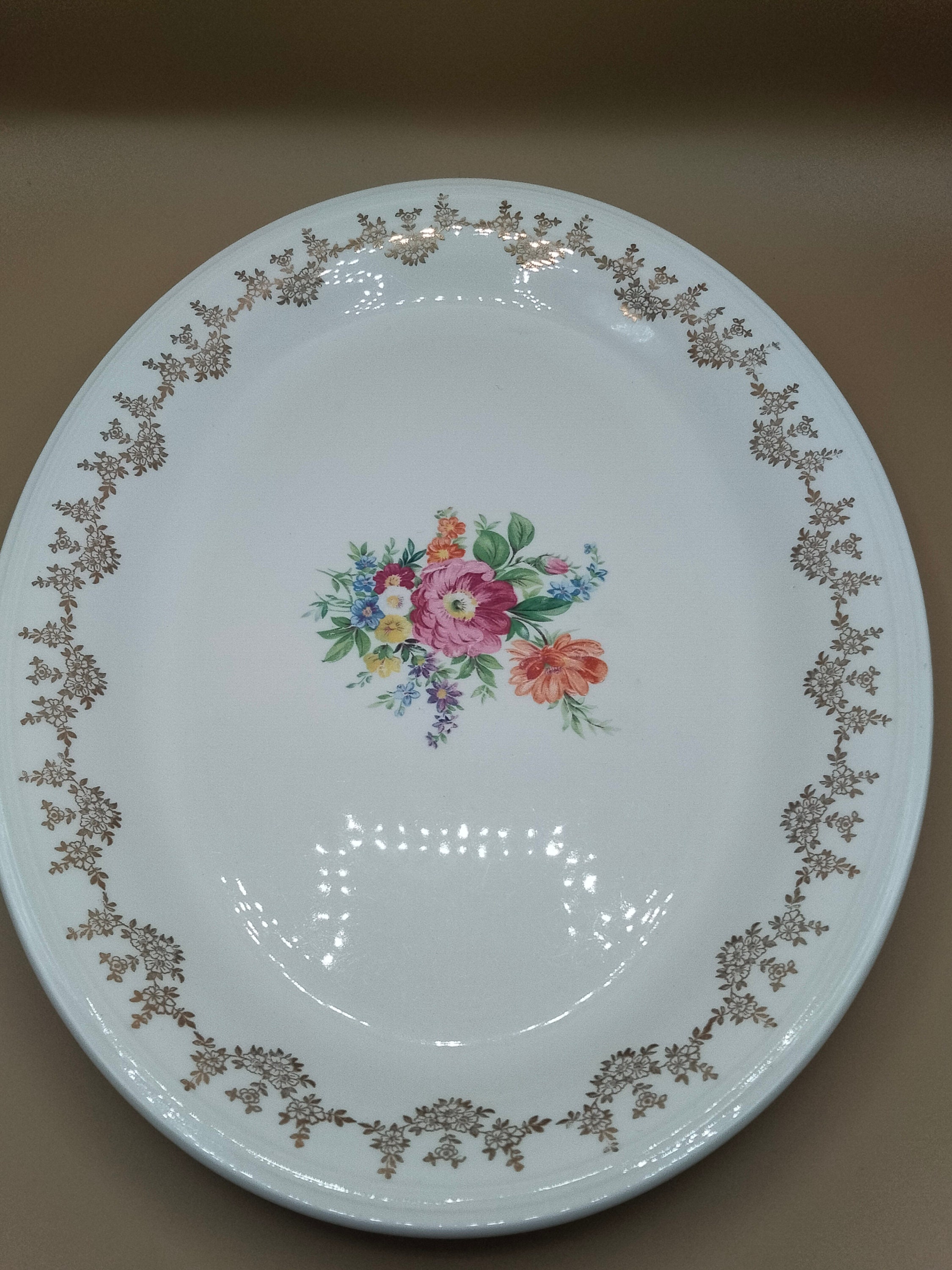 4 Vintage Edwin Knowles Salad Plates GARLAND Semi Vitreous 7