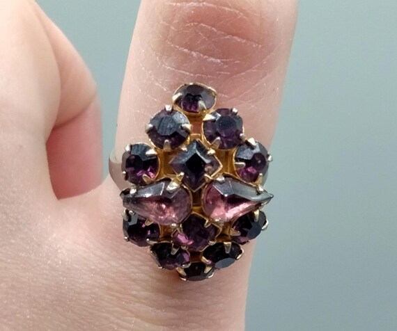 Vintage amethyst adjustable ring - image 8