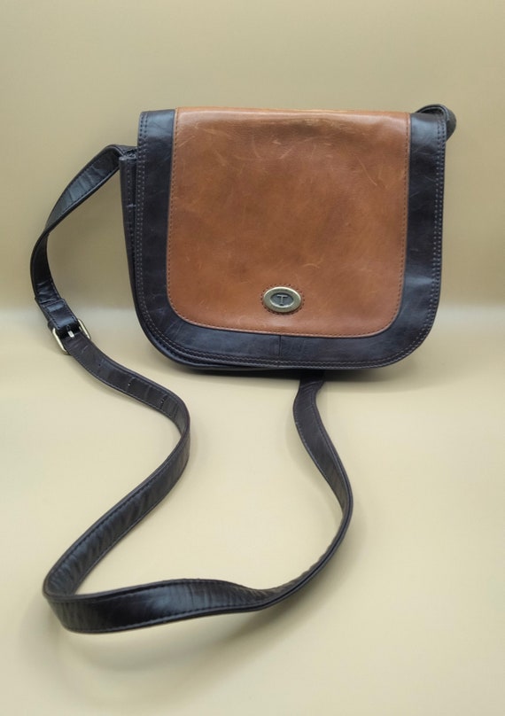 Tignanello two tone black and brown leather purse 