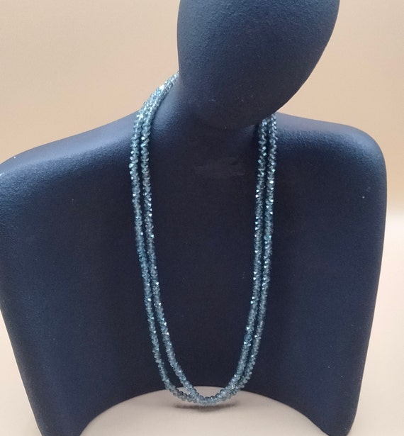 Blue glass beaded necklace