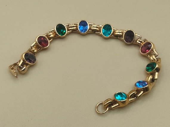 Swarovski oval multi colored crystal bracelet - image 3