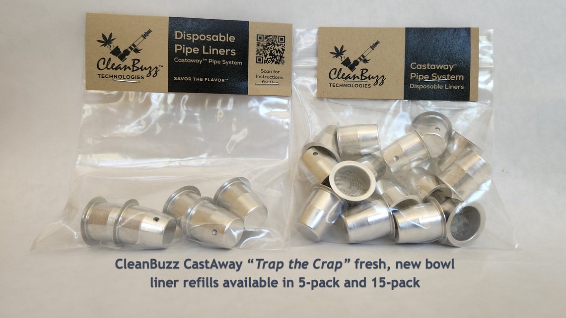 Cleanbuzz Castaway Pipe Bowl Liners, Fresh New Disposable Smoking Pipe
