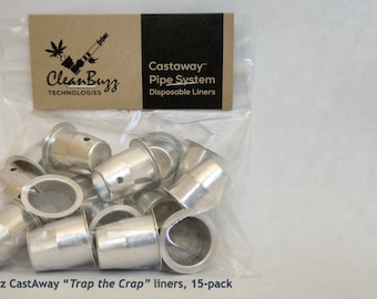 CleanBuzz CastAway Disposable Pipe Bowl Liners, Tar Trap, 15-Pack