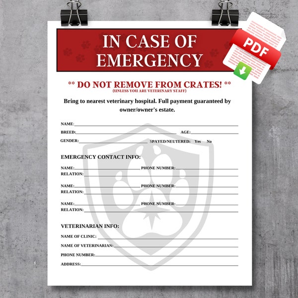 In Case of Emergency - Digital Download
