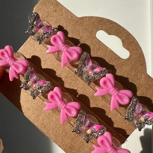 Kokette Bling Schleife Schmetterling Croc Jibbitz Charms, Girly Pink Croc Charms, Glame Schuhzubehör