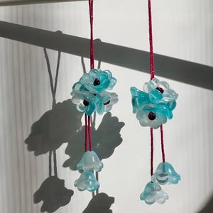 Blue Hydrangea Flower Charm - Lily Phone Strap, Flower Keychain, Purse Charm