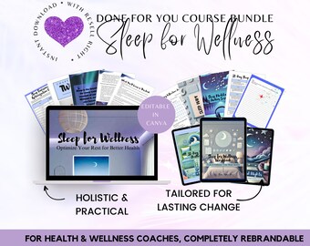 Sleep Wellness Coaching Bundle: eBook, Workbook, Journal (Canva Template)