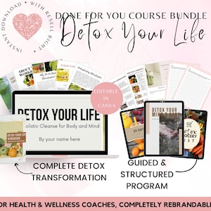 Detox Your Life Coaching-bundel: canva-sjablonen, e-boek, dagboek (digitale download)