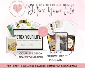 Detox Your Life Coaching Bundle: Canva Vorlagen, eBook, Journal (Digitaler Download)