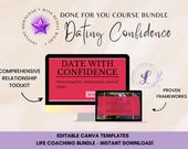 PLR Life Coaching Program: Done-for-You Dating Confidence Bundle | Canva Templates for Personal Development