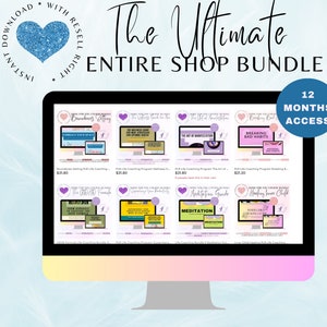 Entire Shop Bundle, 12 Months Access, Ultimate Brandable Coaching Course, Done For You Content, Life Coach Toolkit, Course Creator Bundle