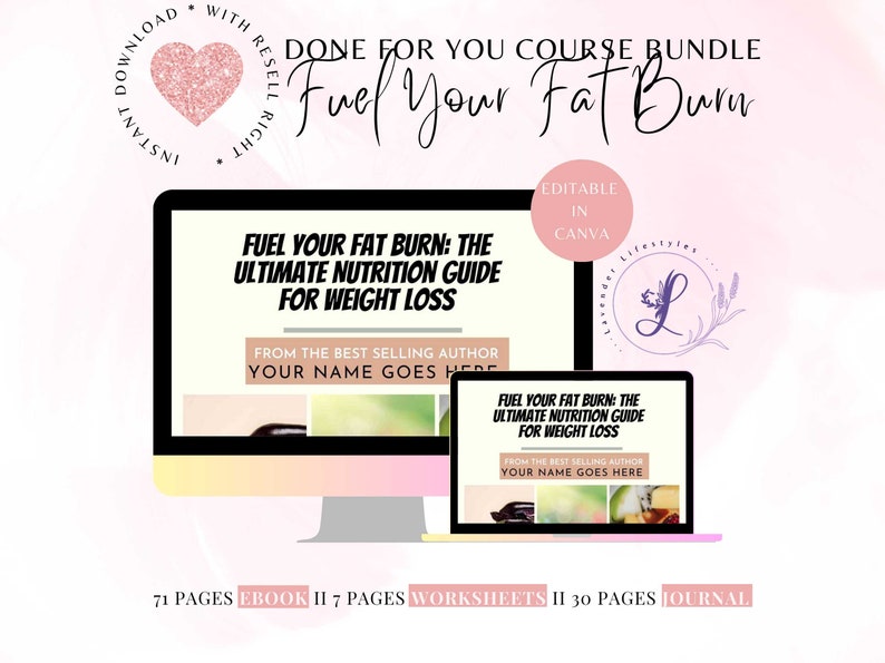 PLR Weight Loss Coaching Program: Ebook & Workbook Canva Template image 1