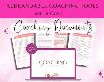 Kit de herramientas de coaching: Plantillas editables para sesiones con clientes (Canva)