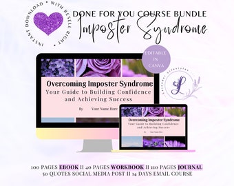 PLR Imposter Syndrome Course: Ebook, Workbook, Journal (Canva Template)