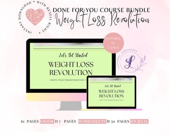 Weight Loss Coaching Program: Ebook & Workbook Canva Template