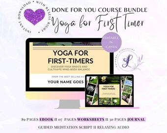 Yoga for First Timers: Ebook & Workbook Canva Template