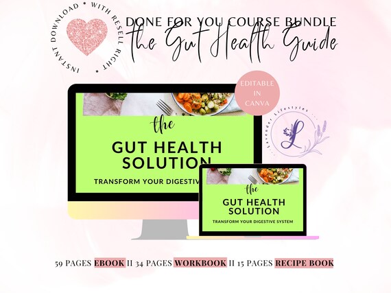 Gut Health Coaching Program: Ebook, Workbook & Recipes (Canva Template)
