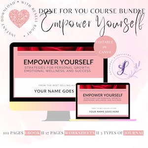 PLR Life Coaching Program Empower Yourself Done for You Course Ebook and Workbook with Editable Template Canva for Life & Success Coaches
