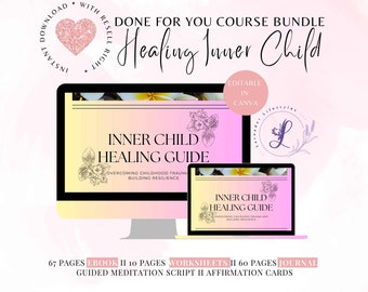 Inner Child Healing PLR Life Coaching Program Done for You Course Ebook and Workbook with Editable Template Canva for Life and Success Coach