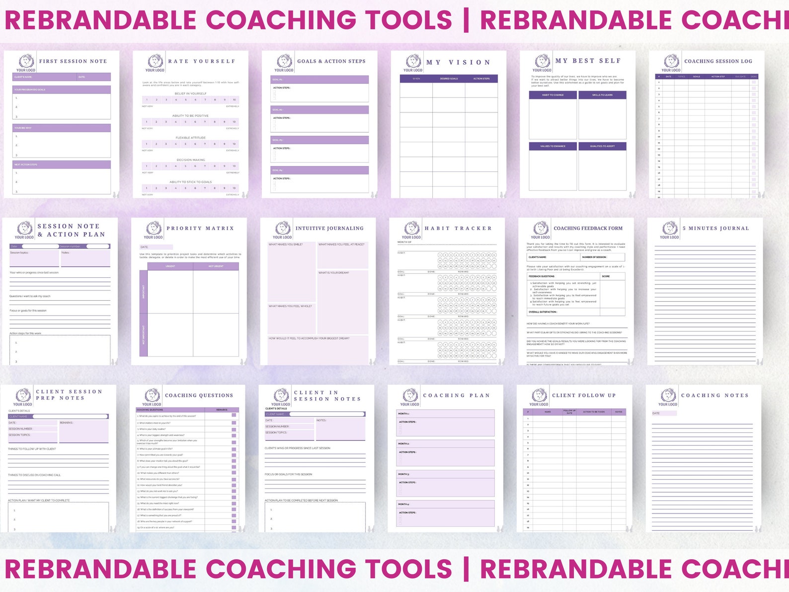 Coaching Session Worksheet Templates: Editable Canva Toolkit - Etsy