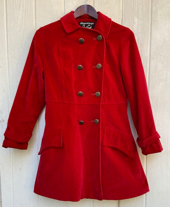 Vintage 77 Originals Red Velvet Coat-1960s/1970s-… - image 1