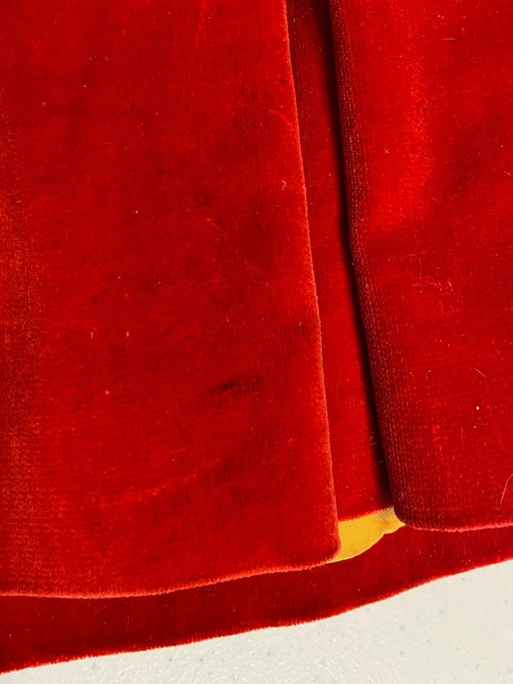 Vintage 77 Originals Red Velvet Coat-1960s/1970s-… - image 4