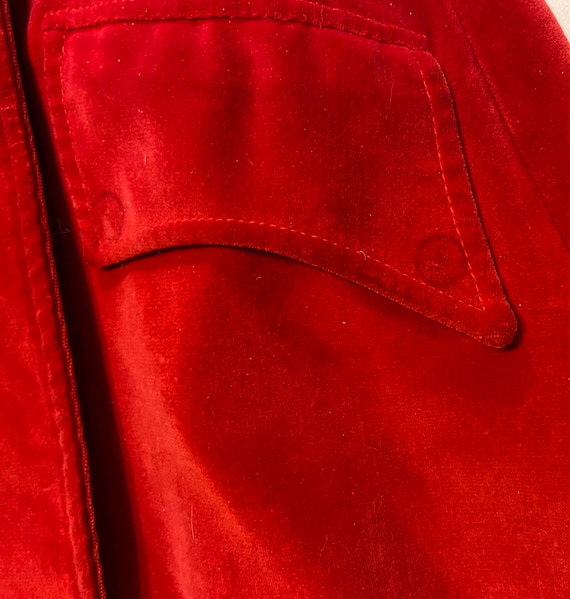 Vintage 77 Originals Red Velvet Coat-1960s/1970s-… - image 7