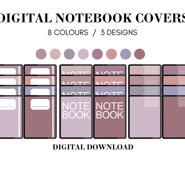 24 Aesthetic Digital Notebook Covers for Goodnote/Notability etc Covers Bundle,  for ipad/tablet, Instant Download | Digital Bujo Covers