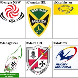 Georgien Jamaika Kasachstan Lettland Libanon MadagaskarMalta MoldauRugby Badge Aufnäher zum Aufbügeln