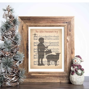Little Drummer Boy Lied, sofort-Download, Vintage Weihnachtsdruck, rustikales Weihnachtslied, Wanddekor, Weihnachtsdekor
