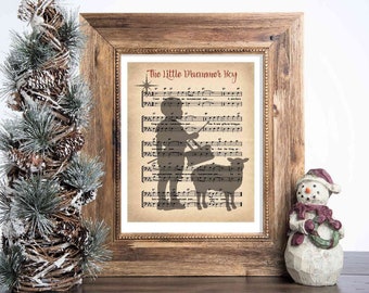 Little Drummer Boy song, instant download, vintage digital Christmas printable, rustic Christmas carol, wall decor, Christmas decor